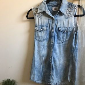 Jolt Denim Vest with Glitter/Sequined Decals✨